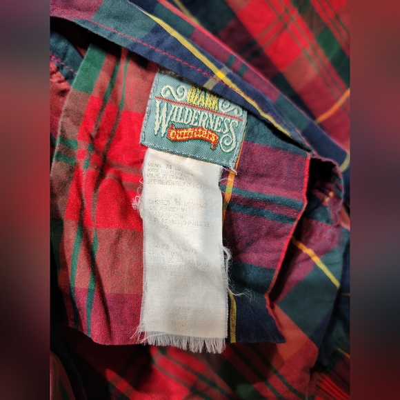 Vintage Ozark Wilderness Outfitters Green Plaid Hooded Reversible Jacket Medium - Picture 6 of 8